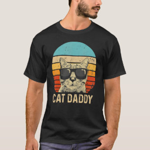 Vintage Cat Daddy Cat Cat Dad Fathers T-Shirt