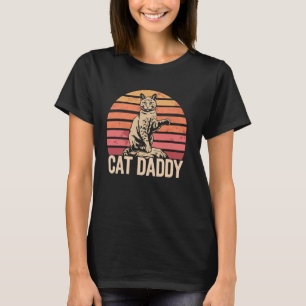 Vintage Cat Daddy Fathers Day 70s Cat Dad Cat Love T-Shirt