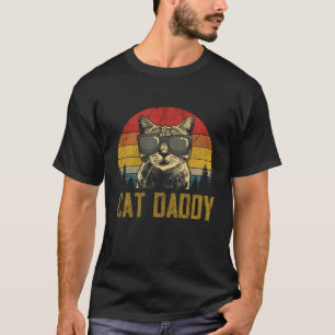 Vintage Cat Daddy Father's Day Funny Cat Lover T-Shirt