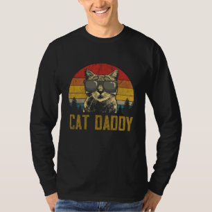 Vintage Cat Daddy Father's Day Funny Cat Lover T-Shirt
