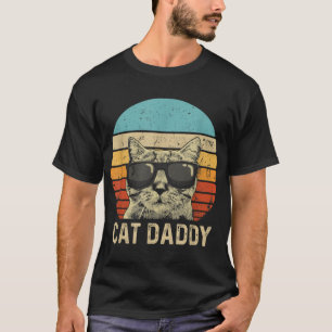 Vintage Cat Daddy Funny Cat Lover Gift Cat Dad Fat T-Shirt