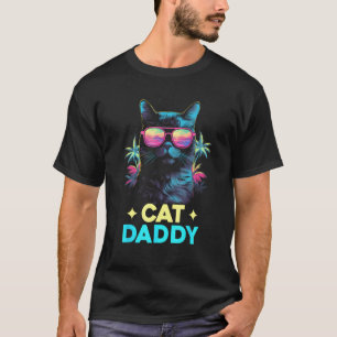 Vintage Cat Daddy Retro 70s 80s Vaporwave Cat Love T-Shirt