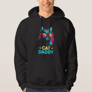 Vintage Cat Daddy Retro 70s 80s Vaporwave Father C Hoodie