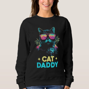 Vintage Cat Daddy Retro 70s 80s Vaporwave Father C Sweatshirt