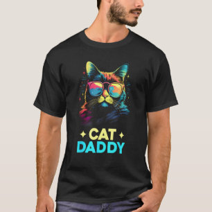 Vintage Cat Daddy Retro 70s 80s Vaporwave Men Funn T-Shirt