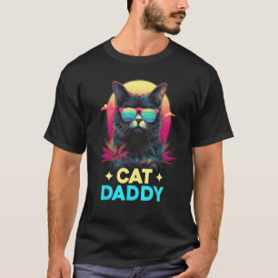 Vintage Cat Daddy Retro 70s 80s Vaporwave Men Funn T-Shirt