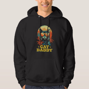 Vintage Cat Daddy Retro 90s 80s Cat Lover Cat Dad Hoodie