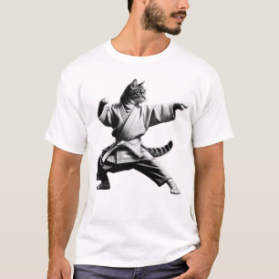 Vintage Cat Doing Aikido Kitten Lover T-Shirt
