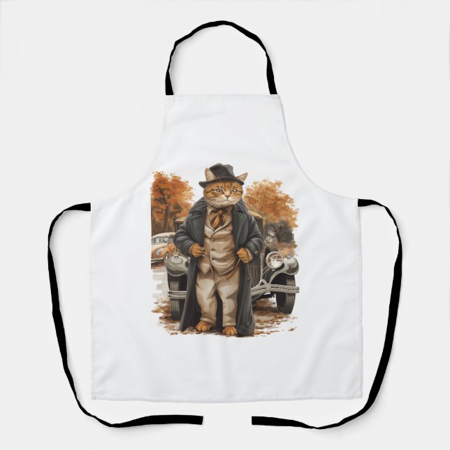 Vintage Cat Elegance Apron (Front)