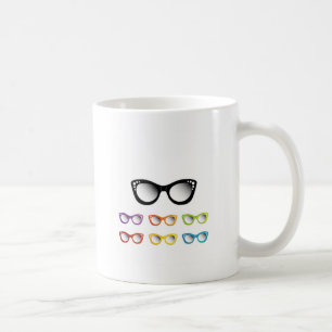 Vintage cat eye eye wear for ladies coffee mug