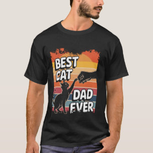 Vintage Cat Funny Daddy Retro Bump Fist Best Cat D T-Shirt