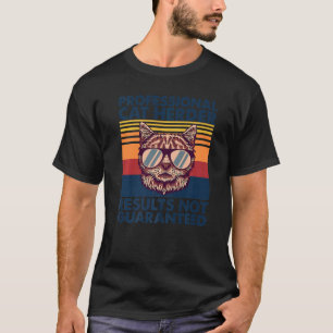 Vintage Cat Glasses Professional Cat Herder Sarcas T-Shirt