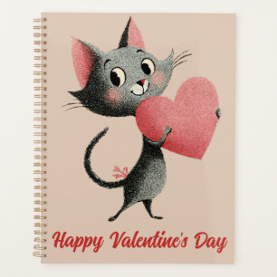 Vintage Cat & Heart Valentine`s Day Planner