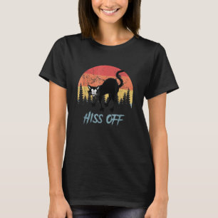 Vintage Cat Hiss Off Black Cat Cat Halloween T-Shirt