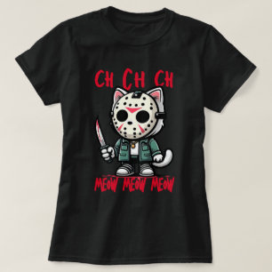 Vintage Cat Horror Movie Halloween  T-Shirt