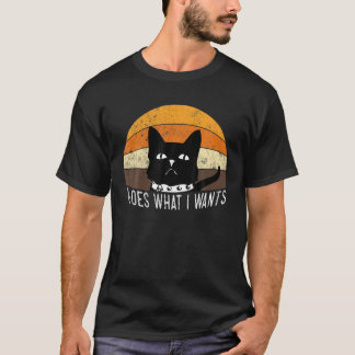 Vintage Cat | I Do What I Want Cat T-Shirt
