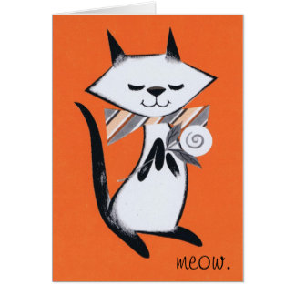 Vintage Cat Image on Blank Card