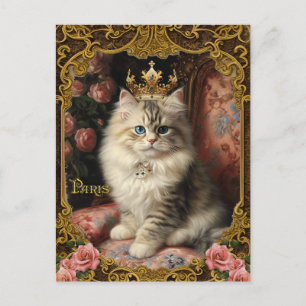Vintage Cat,Kitten,French,paris,tea,cake,猫 Postcard