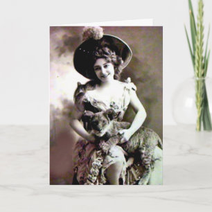 Vintage Cat Lady Birthday Card