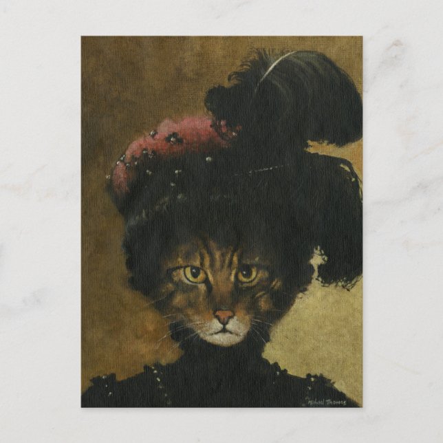 Vintage Cat Lady Postcard (Front)