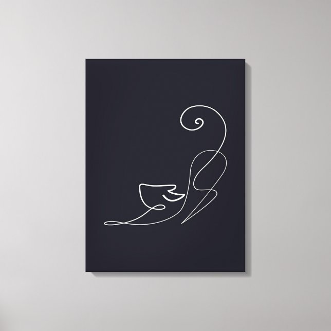 Vintage Cat Line Art Poster Canvas Print (Front)