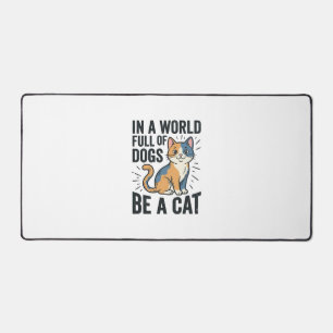 Vintage Cat Lover Be a Cat Graphic Design_1 Desk Mat