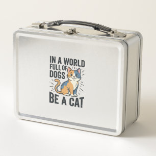 Vintage Cat Lover Be a Cat Graphic Design_1 Metal Lunch Box