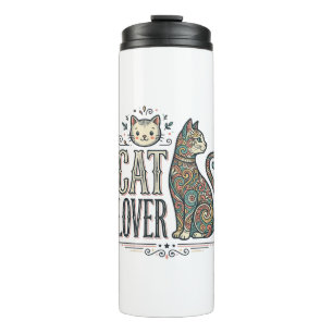 Vintage Cat Lover Engraving Style Graphic Shirt_1 Thermal Tumbler