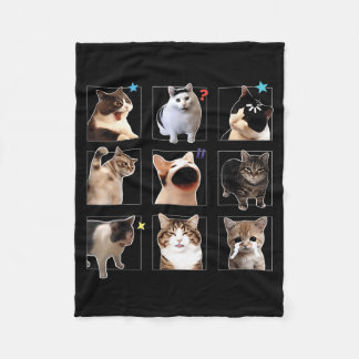 Vintage Cat Meme Silly Cats Men Women Kids Fleece Blanket