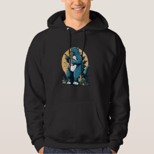 Vintage Cat Monster Catzilla Japanese Sunset Style Hoodie