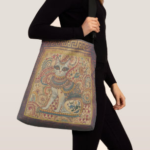 Vintage,Cat Motif Art, Ancient Greece Style Crossbody Bag