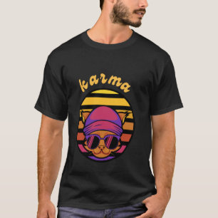 Vintage Cat Music Karma Gift.Teens, Girls, Kids, W T-Shirt