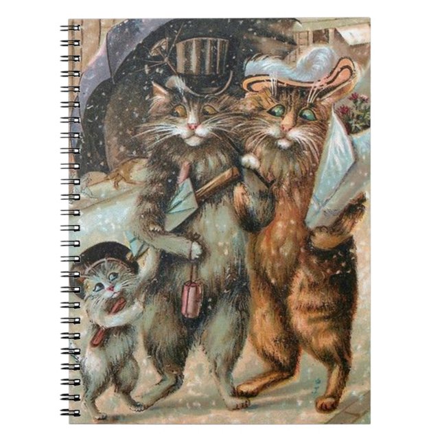 Vintage Cat Notebook, Louis Wain Notebook (Front)