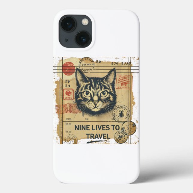 Vintage Cat Passport: iphone case (Back)