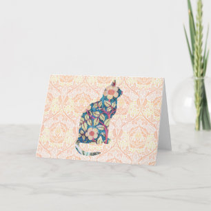 Vintage Cat Pattern on Pattern 3 Art Note Card