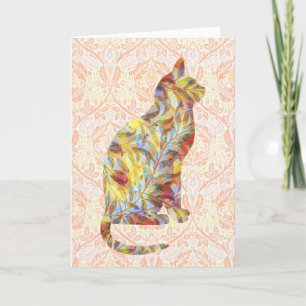 Vintage Cat Pattern on Pattern Art Note Card 6