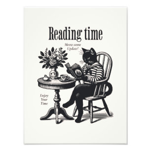 Vintage Cat Poster   Minimalist Print 