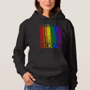 Vintage Cat Rainbow Flag Kitten  Be Kind Lgbt Prid Hoodie