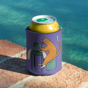 Vintage Cat Sewing Can Cooler