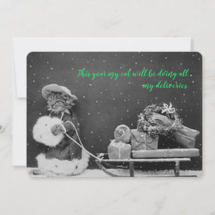 Vintage Cat Shopper Holiday Card