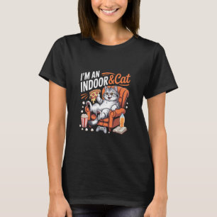 Vintage Cat Sign Of I'm An Indoor Cat For Funny Ca T-Shirt