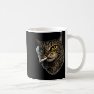 Vintage Cat Smoking Funny Cats Lover Design Coffee Mug