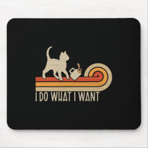 Vintage Cat Spilling Coffee i Do What I Want  Mouse Mat
