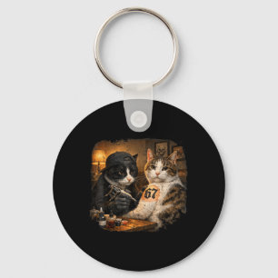 Vintage Cat Tattoo Inked Kitty Artist Funny 67 Key Ring