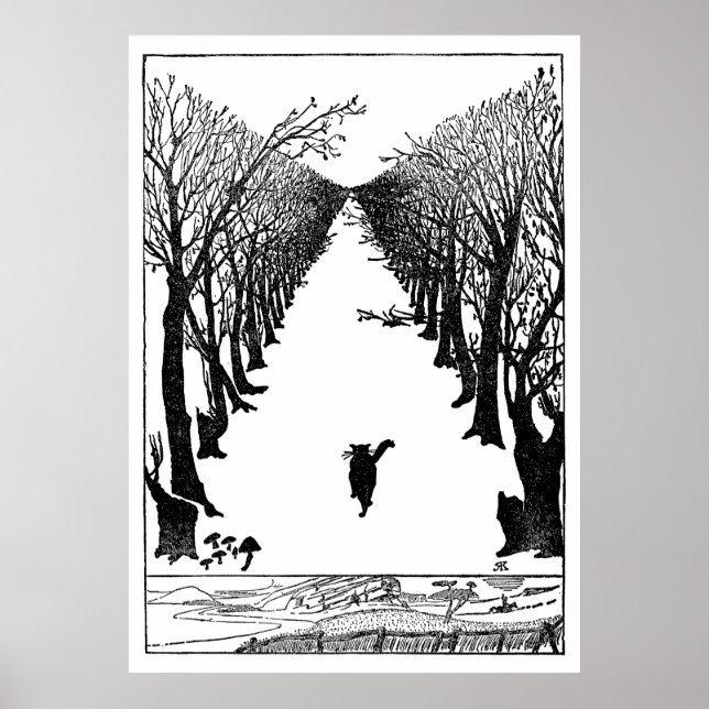 Vintage Cat That Walks Alone Art Poster (Front)