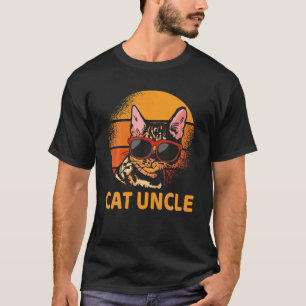 Vintage Cat Uncle Retro Funny Father's Day Men Dis T-Shirt