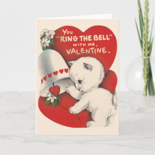 Vintage Cat Valentine Bell Valentine's Day Card