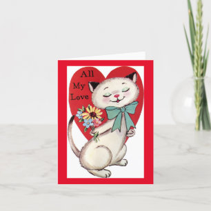 Vintage Cat Valentine Card