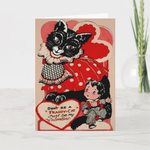 Vintage Cat Valentine's Day Card