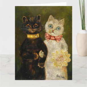 VINTAGE CAT WEDDING ANNIVERSARY GREETING CARD